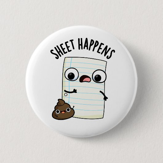Lustiges Papier-Wortspiel Button (Vorderseite)