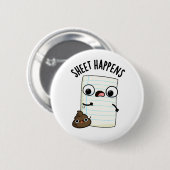 Lustiges Papier-Wortspiel Button (Vorne & Hinten)