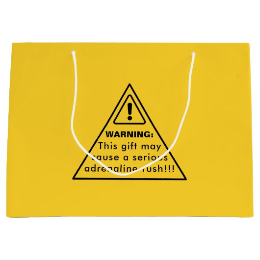 Lustiges Party-Gelbes Warnschild Große Geschenktüte (Vorderseite)
