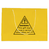 Lustiges Party-Gelbes Warnschild Große Geschenktüte (Rückseite)