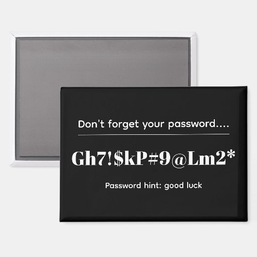 Lustiges Passwort Magnet (Vorderseite/Rückseite)