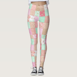 Lustiges Pastell Vintage Shabby Chic Patchworkmust Leggings