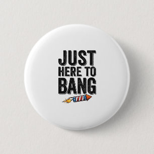 Lustiges patriotisches Feuerwerk Bang Vintage-Shir Button