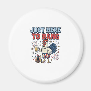 Lustiges Patriotisches Hahn Feuerwerk Bier T-Shirt Magnet