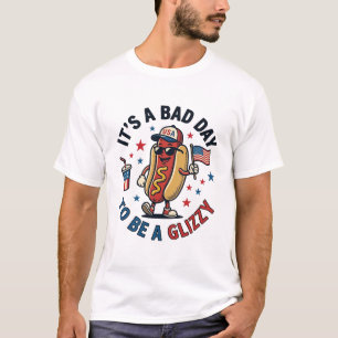 Lustiges patriotisches Hot Dog Vintage-Gravur-Shir T-Shirt