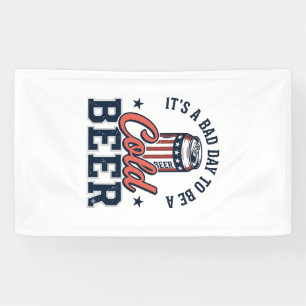 Lustiges Patriotisches Kaltes Bier Vintage-Vector- Banner