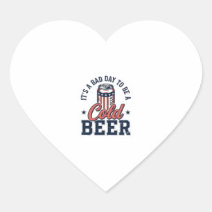 Lustiges patriotisches kaltes Bier Vintage-Vector- Herz-Aufkleber