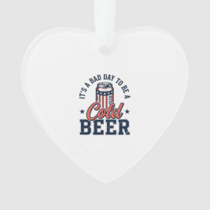Lustiges patriotisches kaltes Bier Vintage-Vector- Ornament
