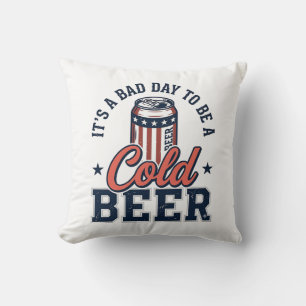 Lustiges patriotisches kaltes Bier Vintage-Vektor- Kissen