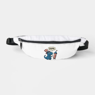 Lustiges patriotisches T-Rex-Feuerwerk-Shirt-Desig Bauchtasche