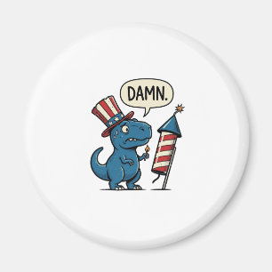 Lustiges patriotisches T-Rex-Feuerwerk-Shirt-Desig Magnet