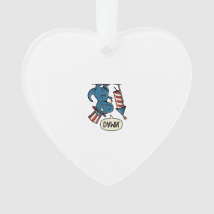 Lustiges patriotisches T-Rex-Feuerwerk-Shirt-Desig Ornament