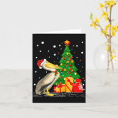 Lustiges Pelikan-Liebhaber-Geschenk Weihnachtsmann Karte (Gelbe Blume)