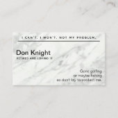 Lustiges pensioniertes Gag-Geschenk Visitenkarte (Vorderseite)