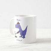 Lustiges pensioniertes T-Rex Dinosaurier-Golf Kaffeetasse (Vorderseite Links)