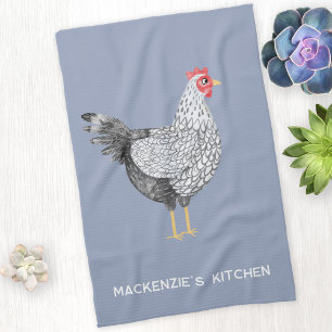 Lustiges personalisiertes Aquarell-Wyandotte-Huhn Geschirrtuch