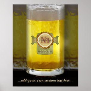Lustiges personalisiertes Bier-Glas Poster