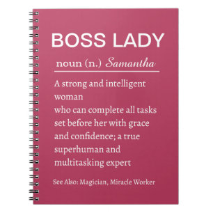 Lustiges personalisiertes Boss-Lady-Definitions-No Notizblock
