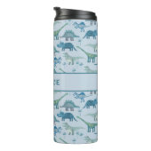 Lustiges personalisiertes Dinosaurier-Muster Thermosbecher (Nach rechts gedreht)