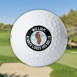 Lustiges personalisiertes Foto und Name verloren Golfball