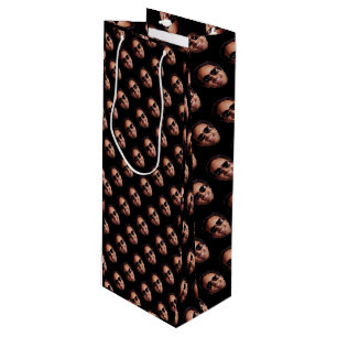 Lustiges personalisiertes Gesichtsfoto Geschenktüte Für Weinflaschen