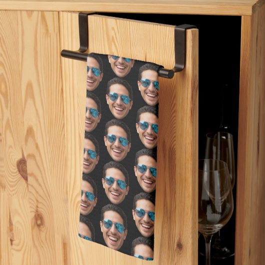 Lustiges Personalisiertes Gesichtsfoto  Geschirrtuch (Drittel gefaltet)