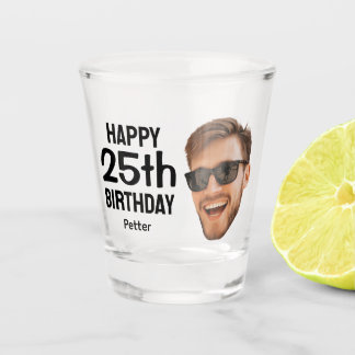 Lustiges personalisiertes Männergesicht Foto 25. G Schnapsglas