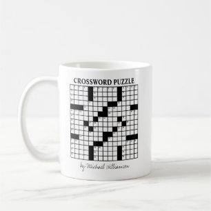 Lustiges personalisiertes schwarz-weißes Kreuzwort Kaffeetasse