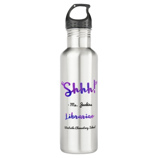 Lustiges personalisiertes Shhh! Trinkflasche (Vorderseite)