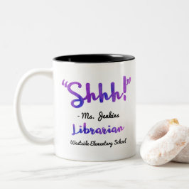 Lustiges personalisiertes Shhh! Zweifarbige Tasse
