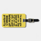 Lustiges personalisiertes Spaß-Phrasen-Gepäck der Gepäckanhänger (Vorderseite horizontal)