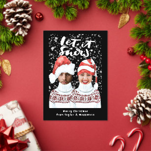 Lustiges personalisiertes Weihnachtsfoto 'Let It S Acryleinladungen