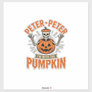Lustiges Peter Peter Kürbis Halloween Skelett Shir Aufkleber