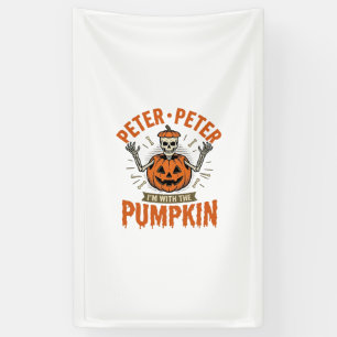 Lustiges Peter Peter Kürbis Halloween Skelett Shir Banner