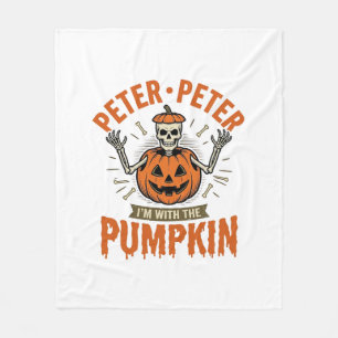 Lustiges Peter Peter Kürbis Halloween Skelett Shir Fleecedecke
