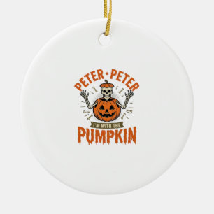 Lustiges Peter Peter Kürbis Halloween Skelett Shir Keramik Ornament
