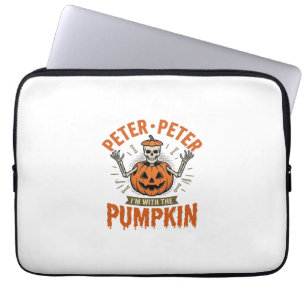Lustiges Peter Peter Kürbis Halloween Skelett Shir Laptopschutzhülle