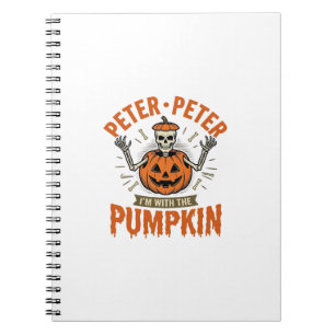 Lustiges Peter Peter Kürbis Halloween Skelett Shir Notizblock