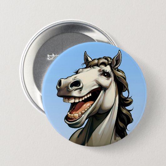 lustiges Pferd Button (Vorne & Hinten)