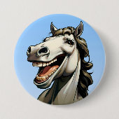 lustiges Pferd Button (Vorderseite)