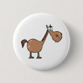 Lustiges Pferd Button (Vorderseite)
