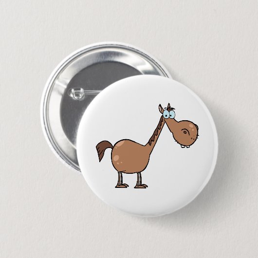 Lustiges Pferd Button (Vorne & Hinten)