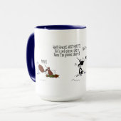 Lustiges Pferd, das eine Sitz-Cartoon-Tasse wirft Tasse (Vorderseite Links)