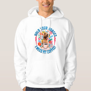 Lustiges Pferd Kaffee Liebhaber Humor Hoodie