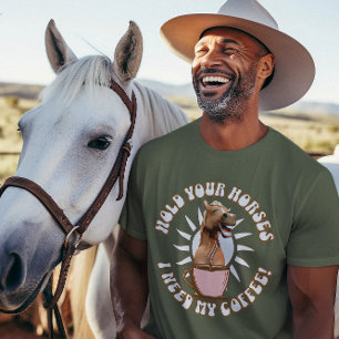 Lustiges Pferd Kaffee Liebhaber Humor T-Shirt