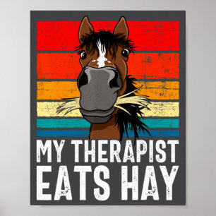 Lustiges Pferd Mein Therast Isst Heu Tee Hor Poster