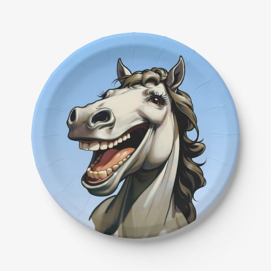 lustiges Pferd Pappteller (Vorderseite)