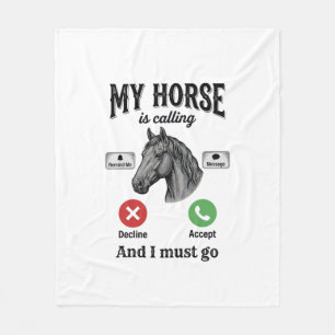 Lustiges Pferd Rufend Vintage-Stich T-Shirt_1 Fleecedecke