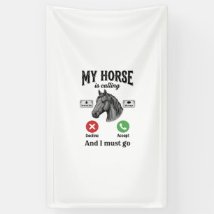Lustiges Pferd Ruft Vintage-Stich T-Shirt_1 Banner