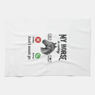 Lustiges Pferd ruft Vintage-Stich T-Shirt_1 Geschirrtuch